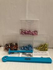 Pinflair Stud Kit - Tool & 500 Studs - Blue, Green, Pink, Orange, Brown, Black 