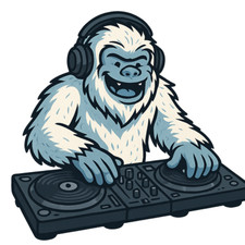 DJ Yeti sticker 9x9 cm funny