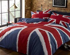 British union jack duvet quilt cover bedding set red white blue teenager childs