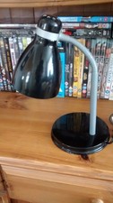 black/grey metal desk lamp - Goose Neck - Bendy Bedside Table reading Lamp