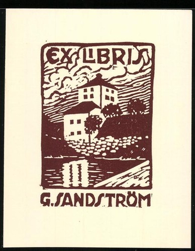 Bookplate sandström - bookplate, g.