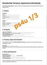 RESIDENTIAL TENANCY AGREEMENT (SCOTLAND) FURNISHED/UNFURNISHED