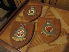 3 x 1950's wooden RAF plaques 2nd tactical 22nd squadron 8th flying training