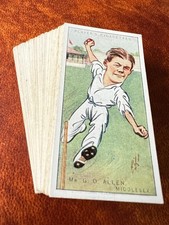 John Player Cigarette Cards Full Set of 50 - Cricketers Caricatures By RIP 1926
