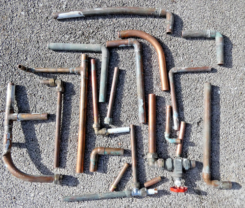 Copper pipe offcuts mixed - pipe,
