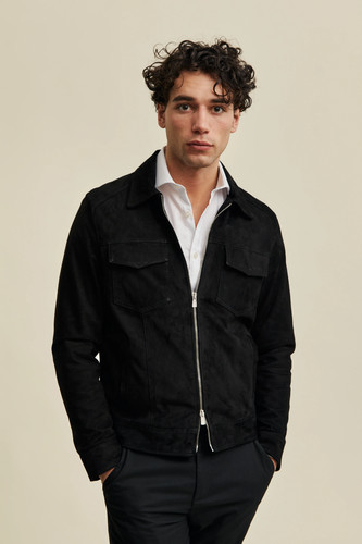 Men genuine black lambskin - men's,