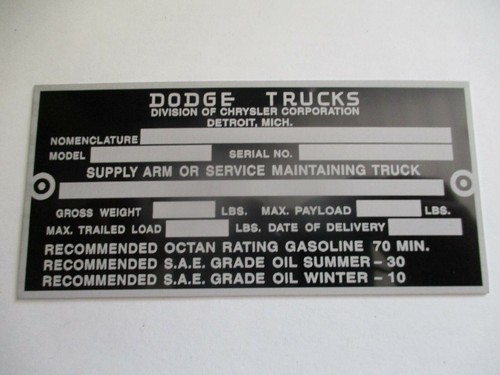 Nameplate plate dodge - nameplate,