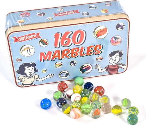 160 classic glass marbles - classic, toys