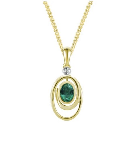 Stunning 9ct gold emerald and - 9ct,