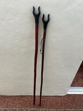 2 x NEW Hazel Hiking Thum Sticks with Buffalo Horn Heads