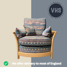 Can Deliver Modern Ercol Renaissance Chair B in Elm and Fabric