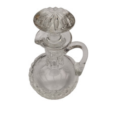 Vintage Webb Corbett Crystal Cut Glass Decanter w/ Stopper 11cm Condiment bottle