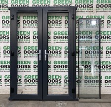 DOUBLE GLAZED FRENCH DOORS GREY USED UPVC EXTERIOR PATIO PLASTIC EXTERNAL