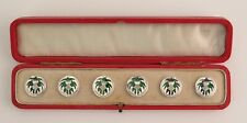 Cased set of 6 silver / enamel Scottish kilt jacket/blazer buttons