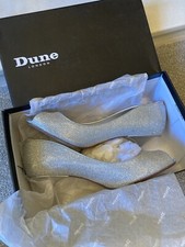 Dune Decra Glitter Peep Toe Court Shoes silver Sparkle MOB MOG 7 40