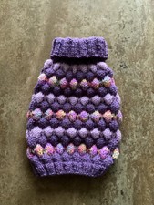 HAND KNITTED NEW PUPPY/DOG JUMPER SIZE SMALL 12-14 INS LONG THICK AND WARM