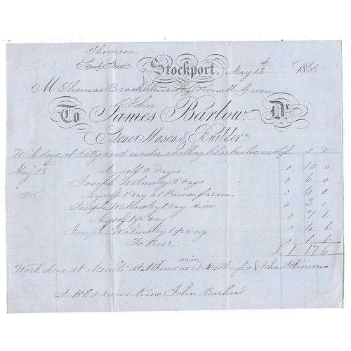 1865 billhead james barlow - 1865, billhead,
