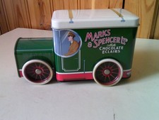 Collectors Novelty Marks And Spencer Chocolate Eclairs Tin Delivery Van Storage