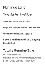 Flaming Land Family Ticket for Theme Park & Zoo. Valid Until 5th November 2025