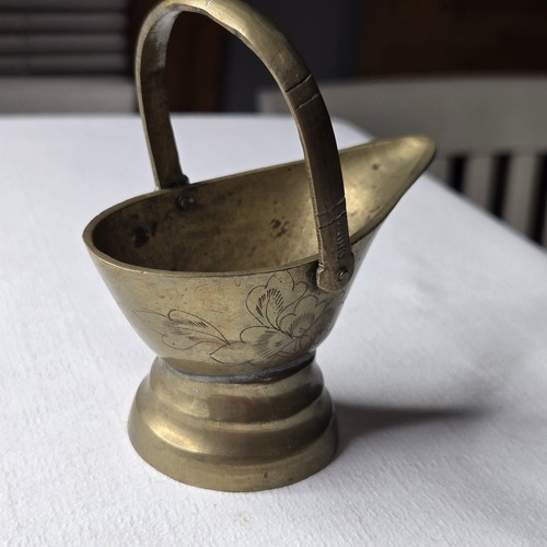 Vtg solid brass miniature - vtg, coal