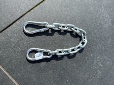 25cm Long Trailer Breakaway  Chain 7mm Grade 80, Plus 2 X 8mm Snaphooks