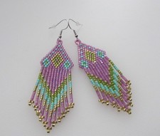 Seed Bead Fringe Earrings