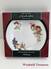 2 MARKS & SPENCER ASHBERRY FINE CHINA BNIB TEA SIDE PLATES 16cm - FAB