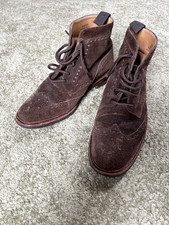 Loake Burford Suede Brogue Boots - size 8 (42) in great condition