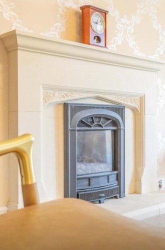 Stone fireplace surround - stone,