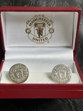 Silver 925 Manchester United Cufflinks. New In Original Box