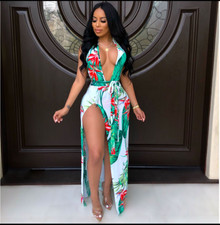 Womens Sexy Deep V-neck High