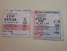 FA CUP AND LEAGUE CUP FINAL TICKETS WEMBLEY - 1969 1974