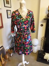 Ladies Mr Gugu & Miss Go multicoloured  3/4 sleeve belted dress, size S