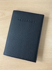 Genuine calfskin leather passport cover in BLACK - Ideal gift