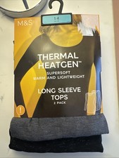 M&S Pack Of 2 Thermal Heatgen Long Sleeve Tops Size 14 BNWT