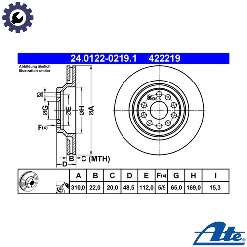 Brake disc 0122 0219 1 - disc, 24.0122-0219.1