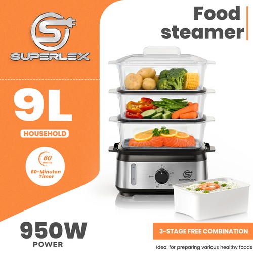 Superlex tier food steamer - superlex, 3-tier