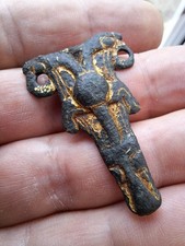 Rare ANGLO-SAXON Gilt Bronze Gusset Plate With RAVENS