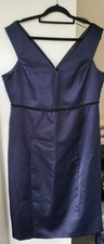 Coast Navy Satin Dress UK 16