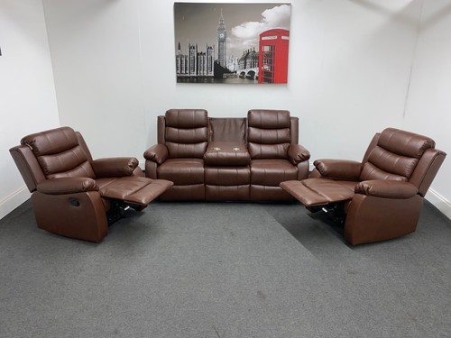Lando recliner brown leather - lando,