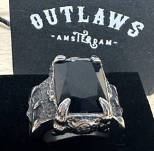 Outlaws Amsterdam Men’s Ring Black Coffin Size 8 Biker NEW