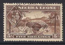 Sierra Leone 1938 sg198 5/- 5s