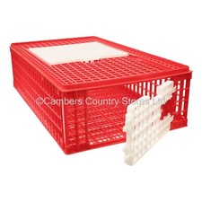 NEW Heavy Duty Plastic Large Poultry & Fowl Transport Box Cage Crate With Doors