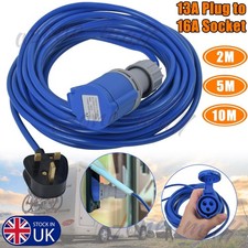 13A Plug to 16A Adapter Caravan Campervan Cable 240V UK Electric Mains Hook Up