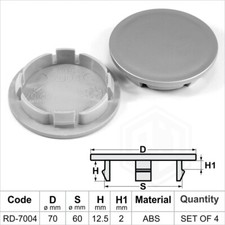 Wheel center caps centre universal alloy rim plastic 4x cap 70-60 