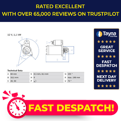 Starter motor fits vauxhall - starter,