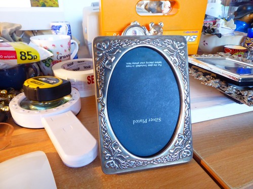 Silver plate photo - silver, frame