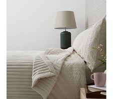 Cozee Home Channel Stitch Summer Weight Bedspread blue yellow white new QVC