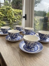 Vintage Blue Willow Tea Set 6