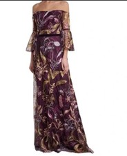 Womens Designer Patterned Tulle Dress from Marchesa Notte, size 10-12 great cond